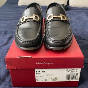 Black Ferragamo loafers